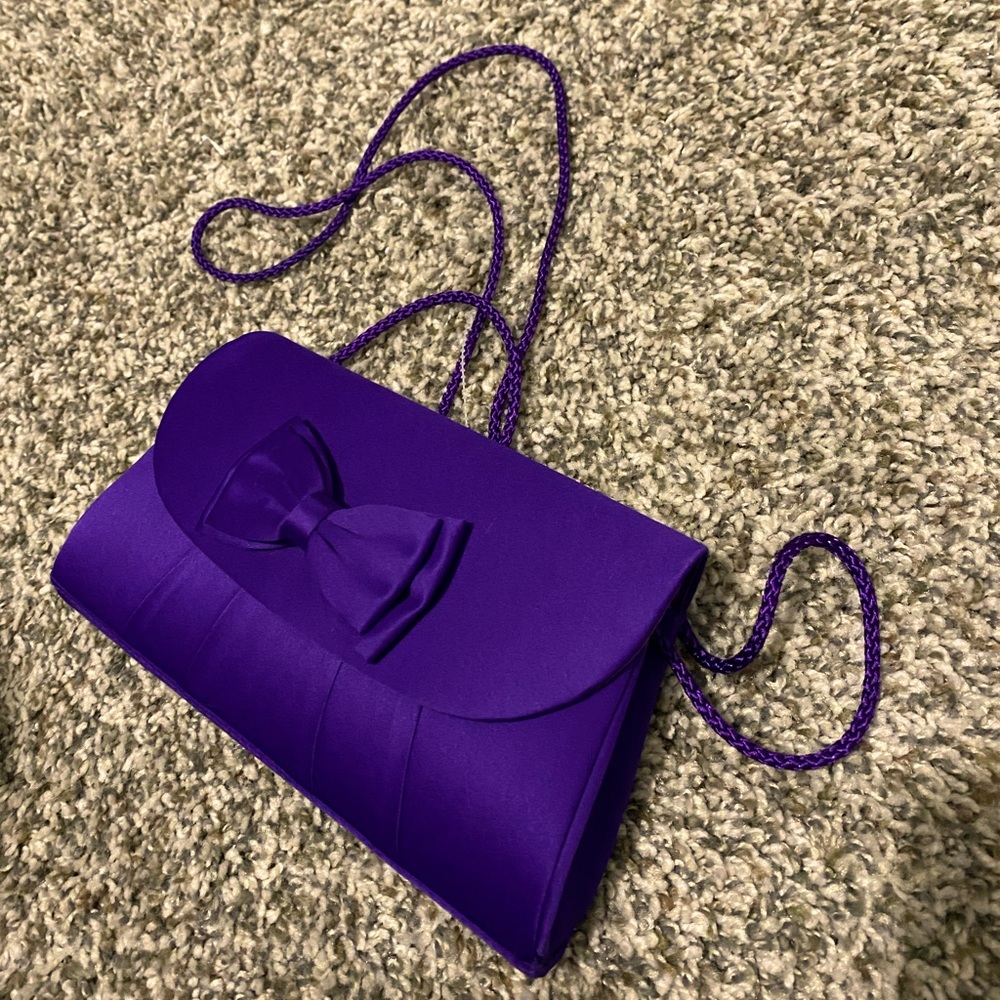 Vibrant Purple Crossbody Bag with Suede-Like Finish
